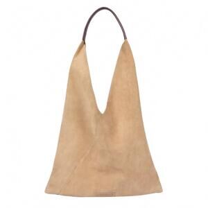 NEW PENELOPE CHILVERS women's triangle suede bag in sand